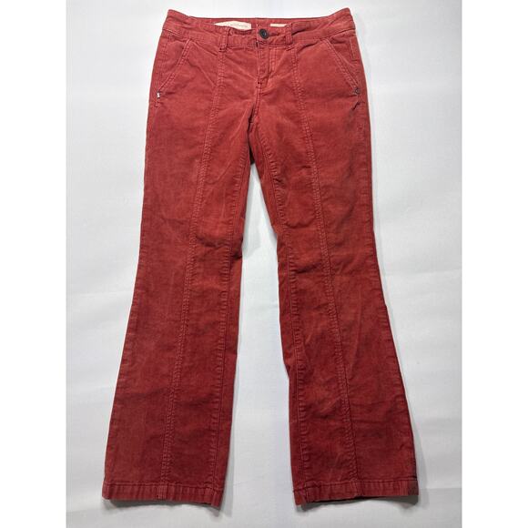Pilcro and the Letterpress Pants - Pilcro & The Letterpress Women's Stet Orange Flare Corduroy Pants - 25 (27x25.5)